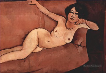 nu sur le canapé almaisa 1916 Amedeo Modigliani Peinture à l'huile